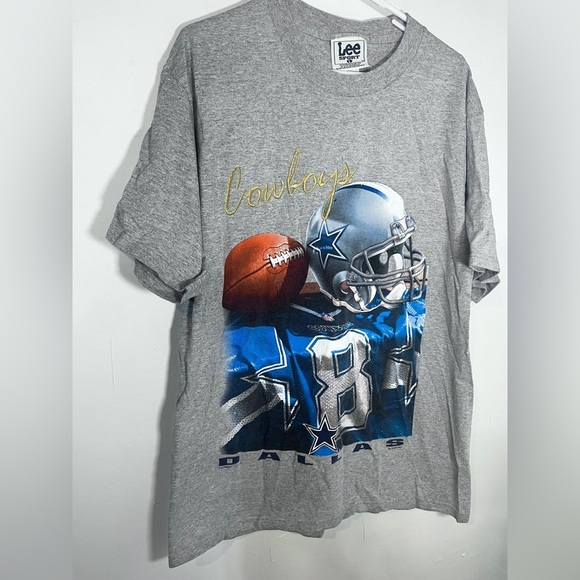 Vintage 90s 1997 Dallas Cowboys NFL Graphic Short Sleeve Lee T-Shirt Large - Picture 1 of 3